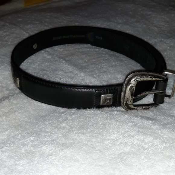 REI Leather Square Silver Concho Belt 24-28" - Picture 1 of 8